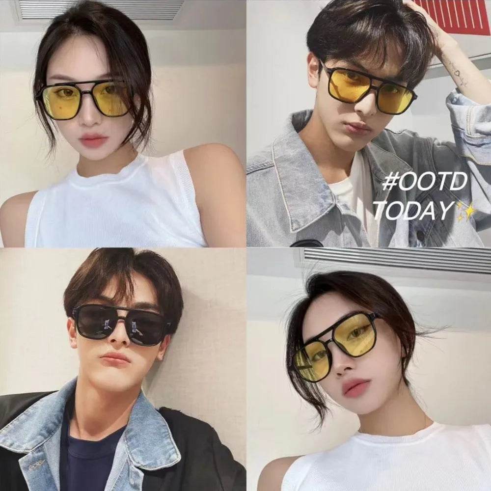 Stylemein - Oversized Square Sunglasses for Women – Aesthetic Studio-Inspired Colorful Eyewear for Bold Everyday Style