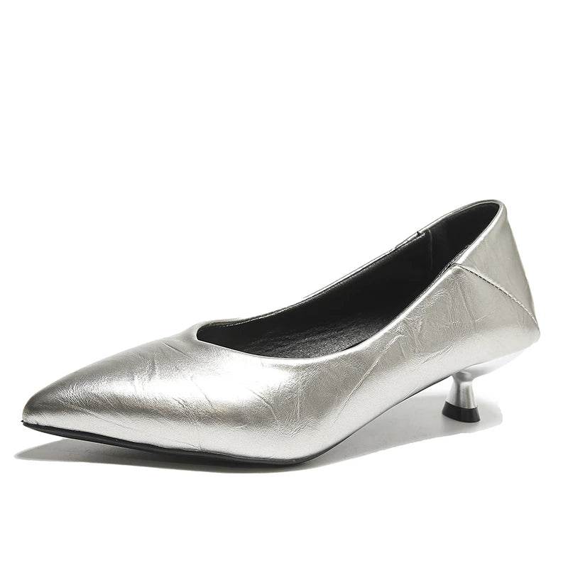 4cm Thin Heels – Embossed Upper Classic Pumps for Wedding, Office & Party, Size 45 Plus Size - Stylemein