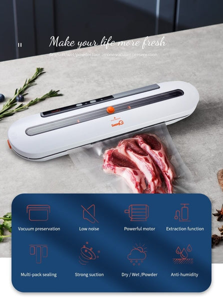 Electric Vacuum Sealer Machine with 10 Food Saver Bags for Home Kitchen –  Stylemein