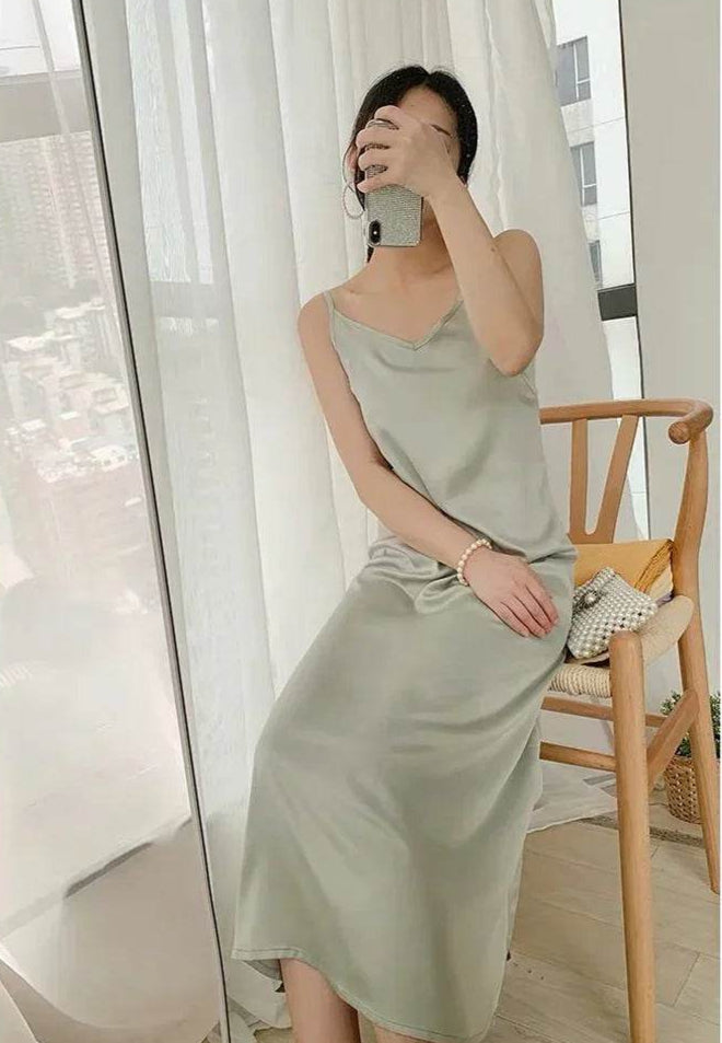 Stylemein - Slip Dress | Midi Slip Dress | Midi Strap Dress - Stylemein