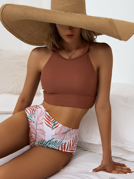 High neck padded sales bikini