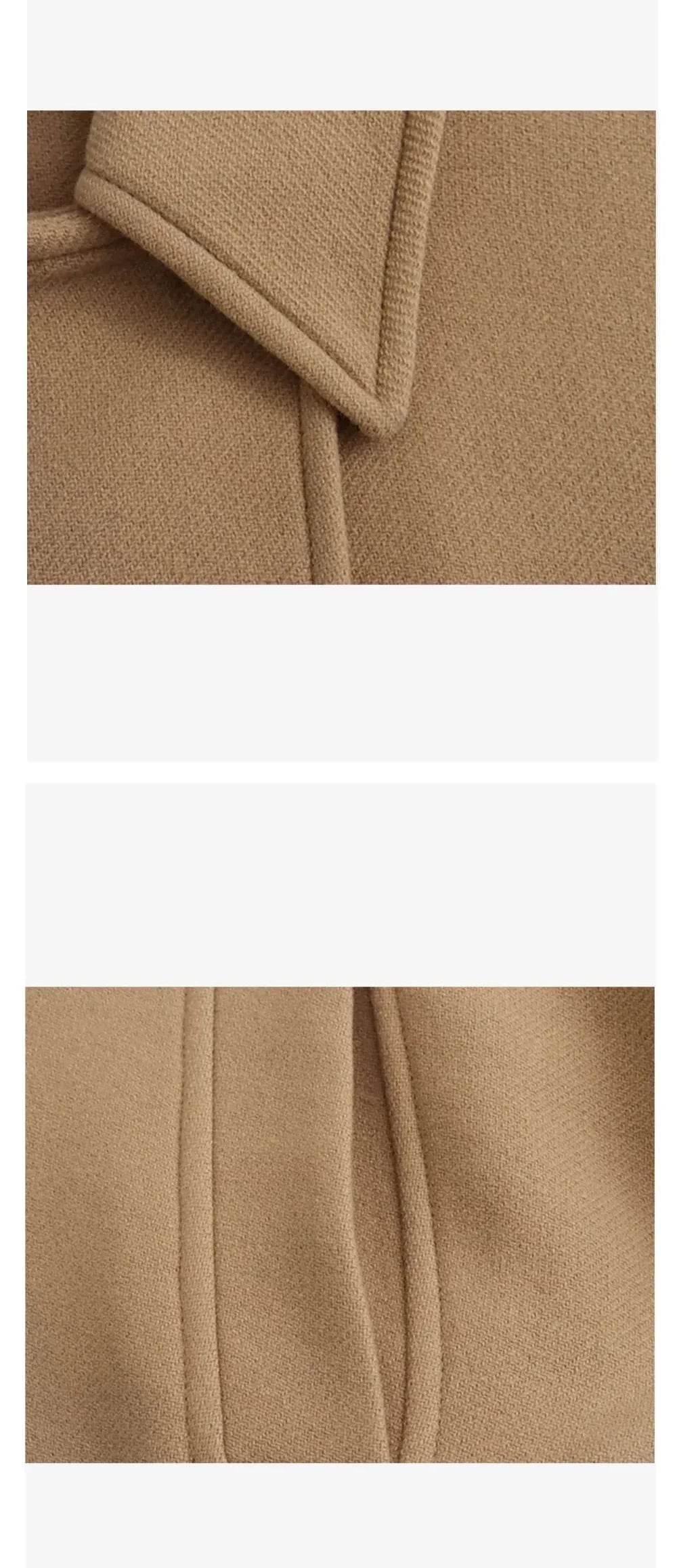 Chic Polo Neck Short Blended Coat: Winter's Essential Cloak Sleeve Top - Stylemein