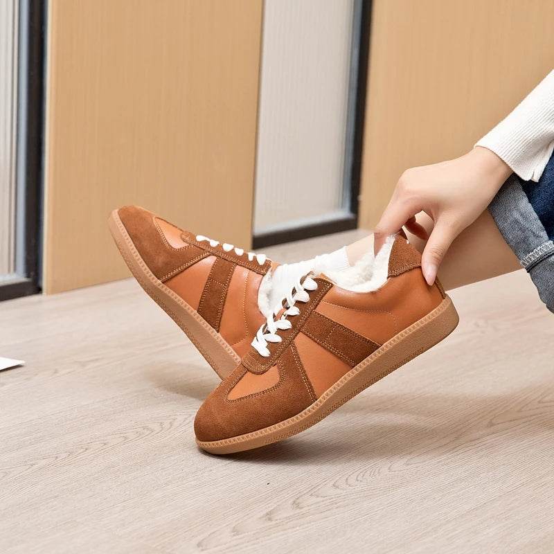 Genuine Leather Women's Training Shoes: Stylish Comfort for Everyday - Stylemein