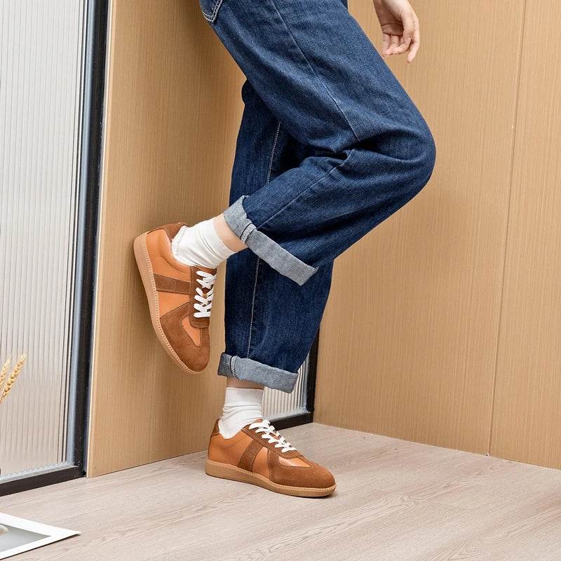 Genuine Leather Women's Training Shoes: Stylish Comfort for Everyday - Stylemein