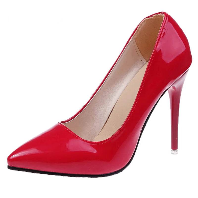 12cm Patent Leather Stiletto Heels – Pointed Toe Office & Wedding Dress Shoes, Elegant Pumps - Stylemein