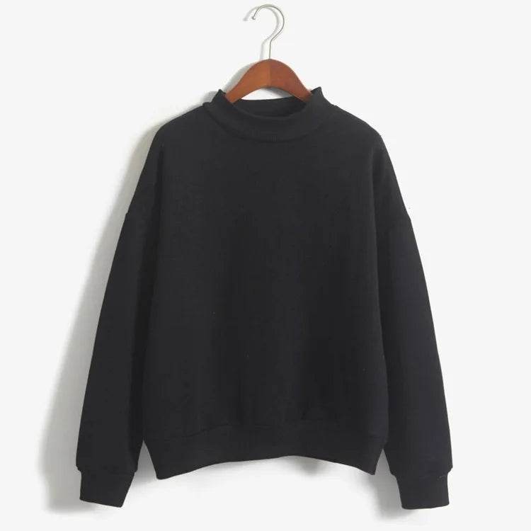Women's Korean Style O-Neck Knitted Sweatshirt Pullover - Stylemein