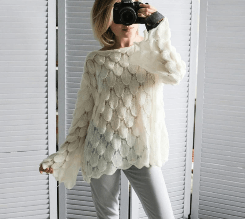 Stylemein - Loose Knit Sweater – Cute 3D Casual Pullover Jumper