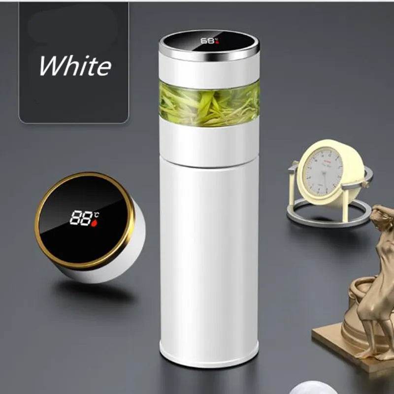 Stylemein - Smart Thermos with Tea Infuser & LED Temperature Display – 450ml Portable Travel Flask