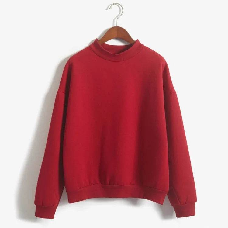 Women's Korean Style O-Neck Knitted Sweatshirt Pullover - Stylemein