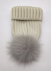 Winter Luxe: 100% Natural Soft Fox Fur Pom-Pom Knit Hat