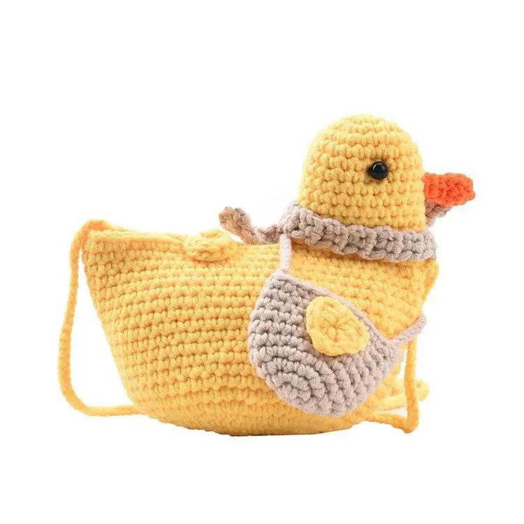 Adorable Knitted Duck-Shaped Crossbody Bag: Trendy Korean Fashion - Stylemein