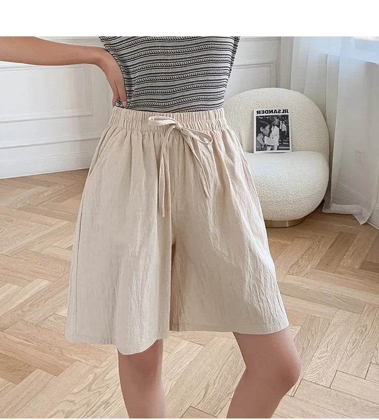 Short skirt | Embroidery Elastic Waist Korean Style Short skirt | Colorful Simple Oversize Female Trousers - Stylemein