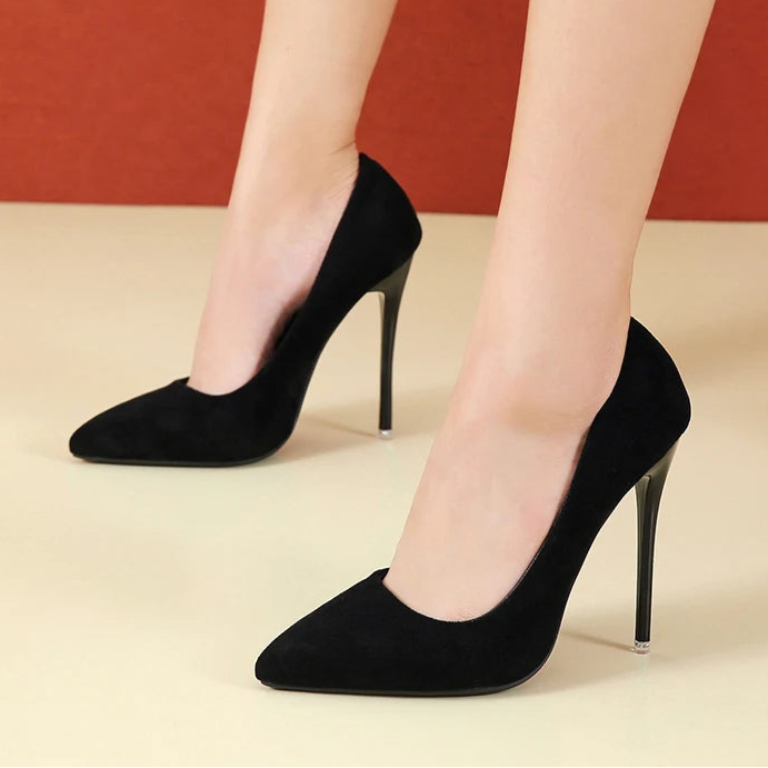 Women’s 12cm pointed toe stiletto heels side view

