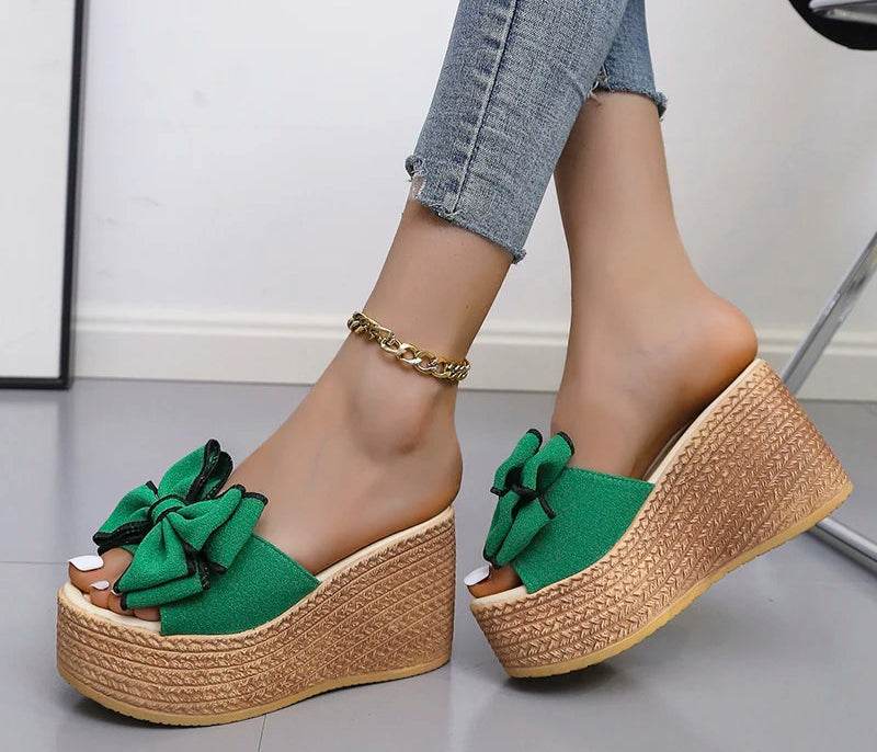 9cm Wedge Platform Slides – Summer Flip Flops, High Heel Beach Slippers, Casual Slip-On Shoes - Stylemein