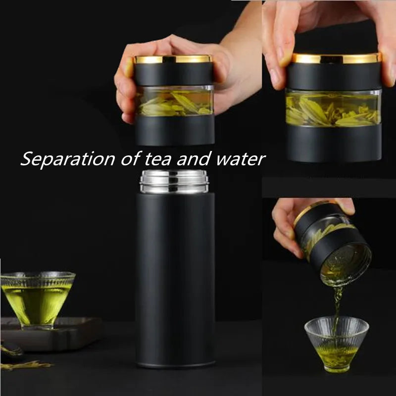 Smart Thermos with Tea Infuser & LED Temperature Display – 450ml Portable Travel Flask
