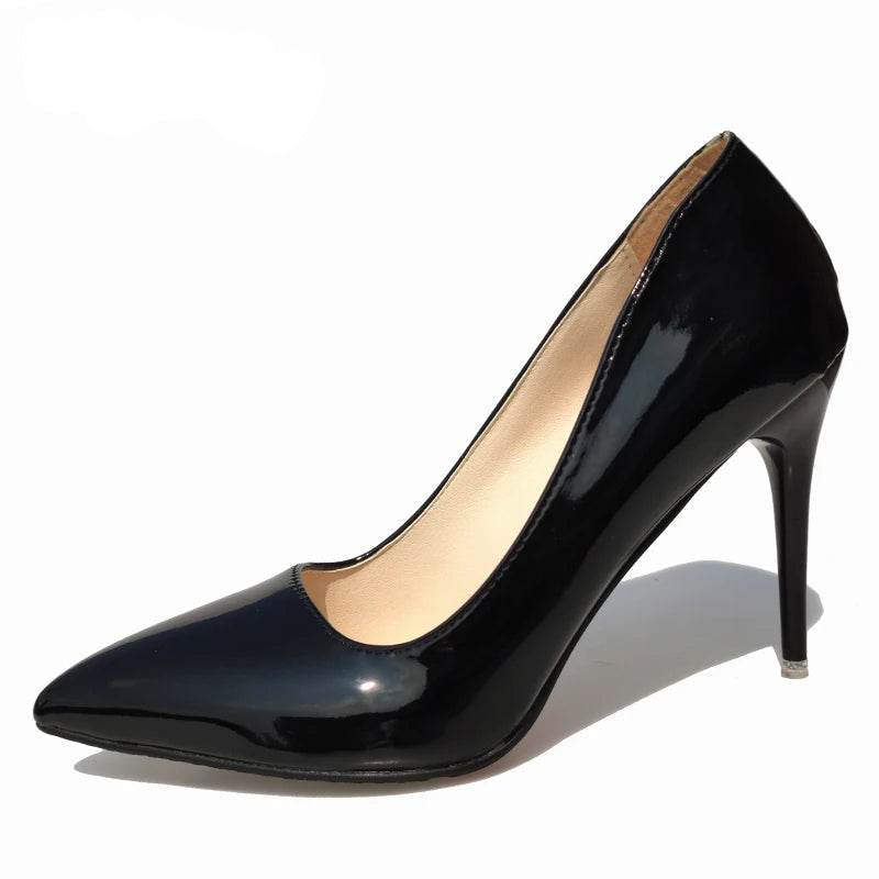 12cm Patent Leather Stiletto Heels – Pointed Toe Office & Wedding Dress Shoes, Elegant Pumps - Stylemein