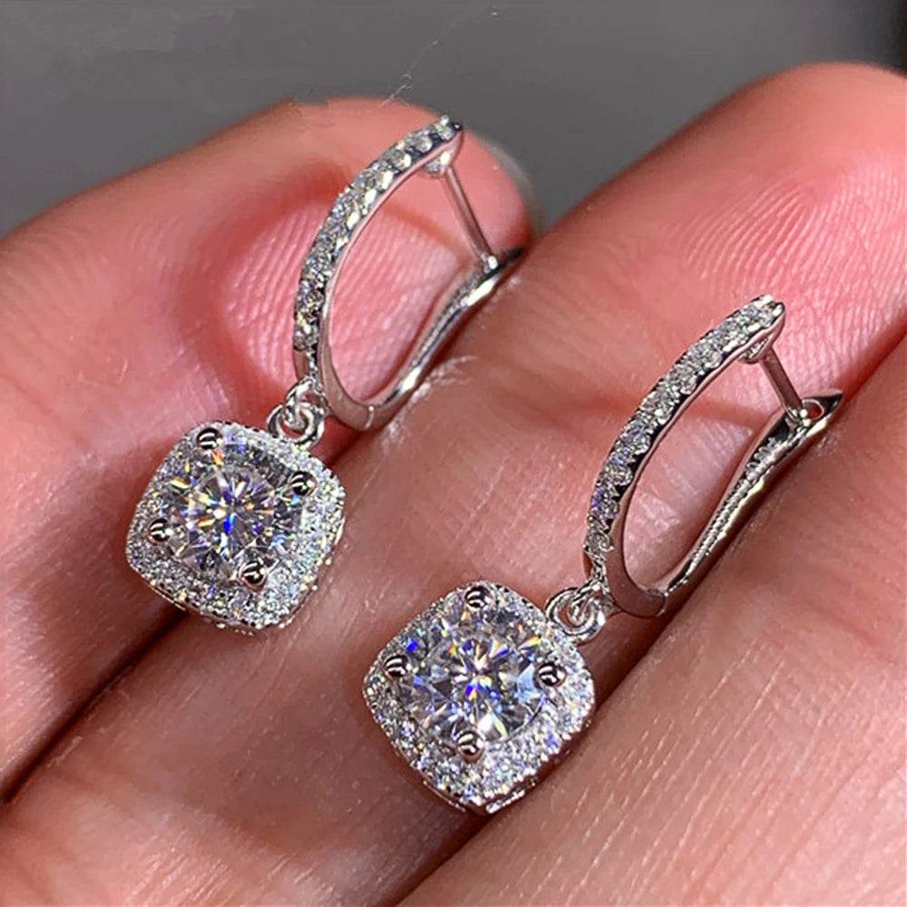 Square bridal earrings

