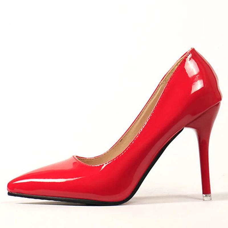 12cm Patent Leather Stiletto Heels – Pointed Toe Office & Wedding Dress Shoes, Elegant Pumps - Stylemein