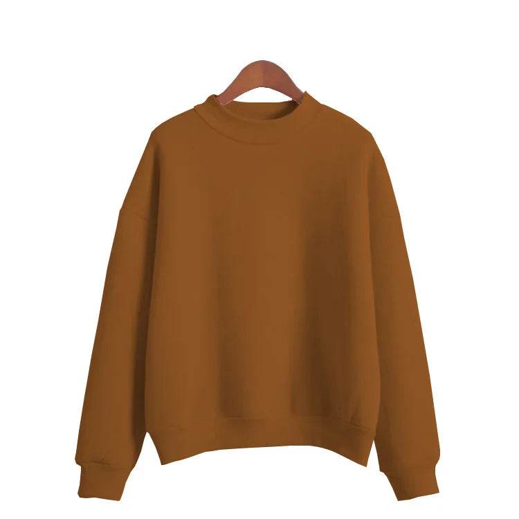 Women's Korean Style O-Neck Knitted Sweatshirt Pullover - Stylemein