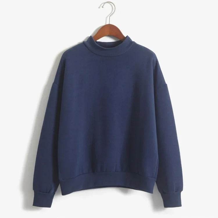 Women's Korean Style O-Neck Knitted Sweatshirt Pullover - Stylemein