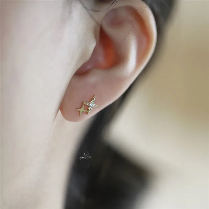 14k gold crystal studs

