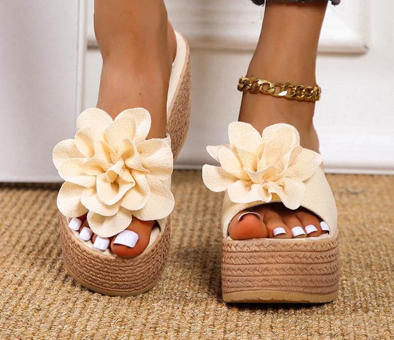 9cm Wedge Platform Slides – Summer Flip Flops, High Heel Beach Slippers, Casual Slip-On Shoes - Stylemein