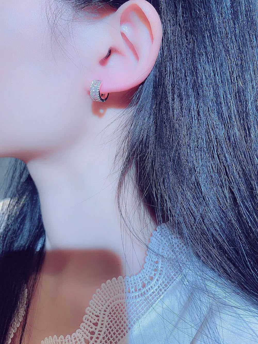 Luxury micro-inlaid earrings

