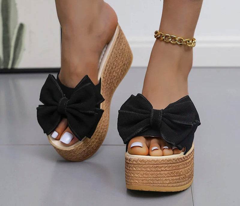 9cm Wedge Platform Slides – Summer Flip Flops, High Heel Beach Slippers, Casual Slip-On Shoes - Stylemein