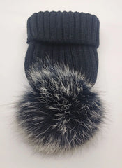 Winter Luxe: 100% Natural Soft Fox Fur Pom-Pom Knit Hat