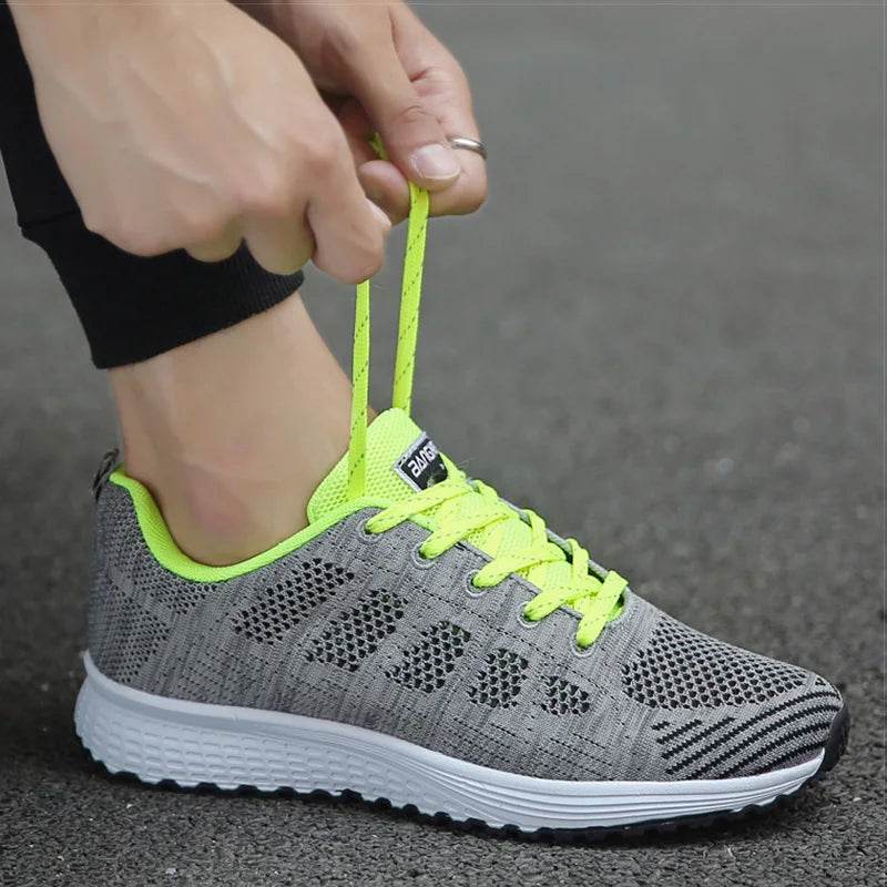 Women’s Mesh Flat Sneakers – Breathable Lightweight Casual Shoes - Stylemein