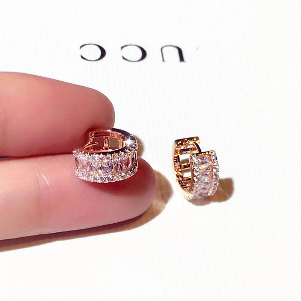 Stylemein - JUWANG Minimalist Rhinestone Round Stud Earrings for Women