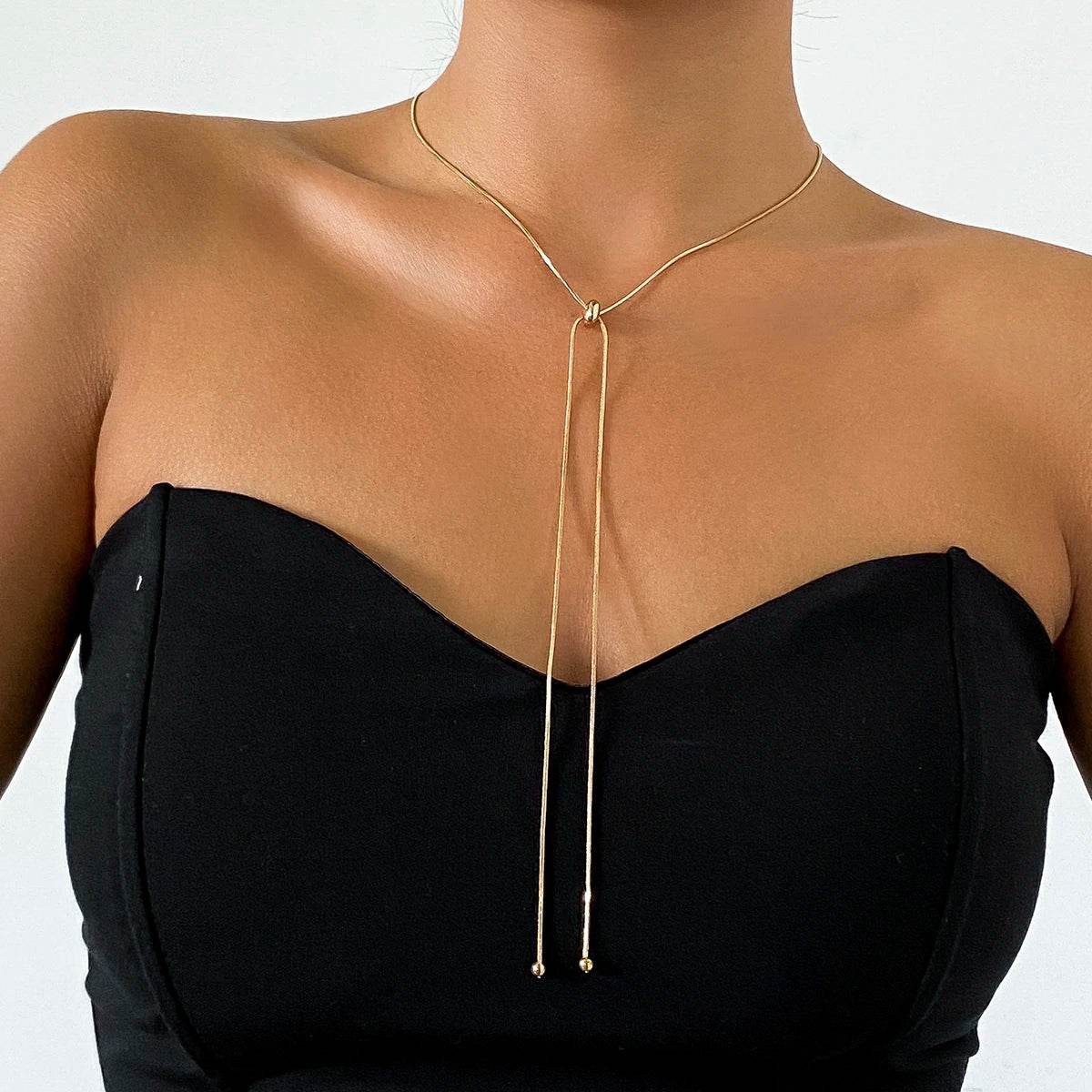 Kpop Snake Chain Choker Necklace with Ball Pendant for Women - Stylemein