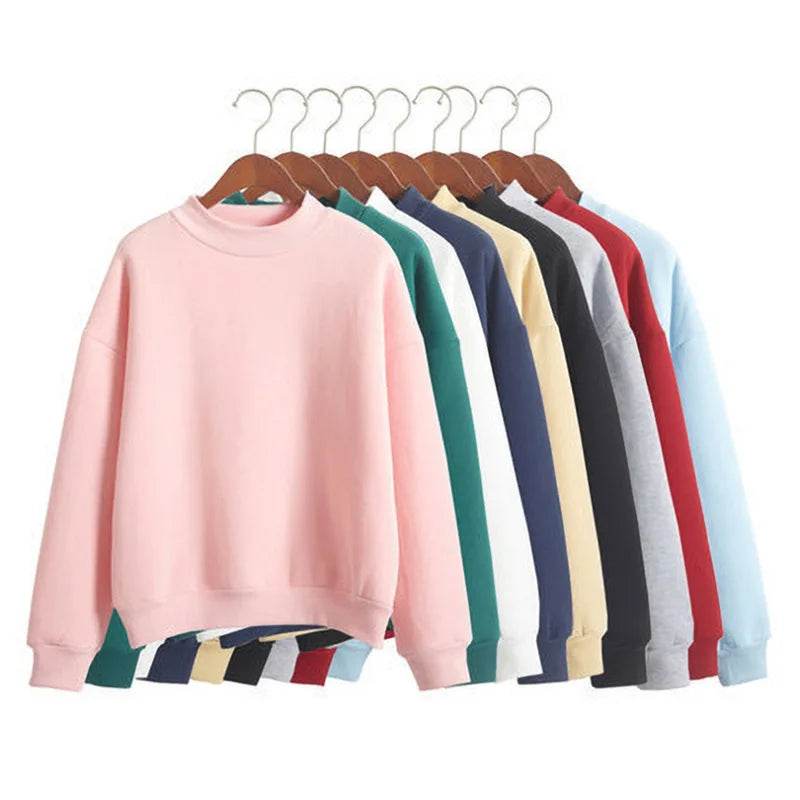 Women's Korean Style O-Neck Knitted Sweatshirt Pullover - Stylemein