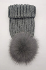 Winter Luxe: 100% Natural Soft Fox Fur Pom-Pom Knit Hat
