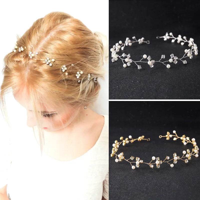 Handmade flowers Beaded Bride Headdress - Hairband, Wedding Hair Decoration - Stylemein