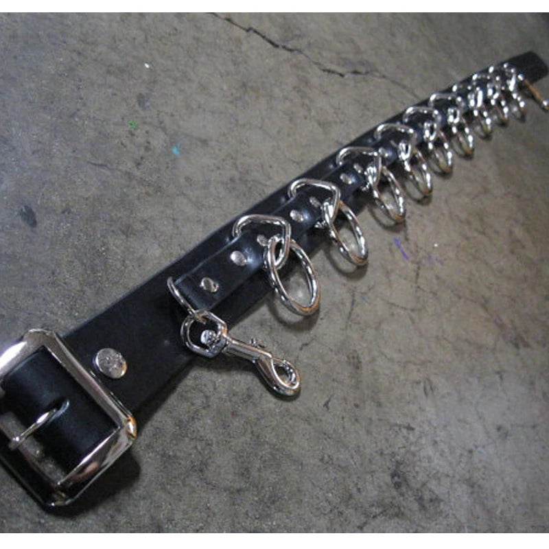 Handmade Punk Gothic Leather Waist Belt: Unisex Steampunk Style with Metal Circles - Stylemein
