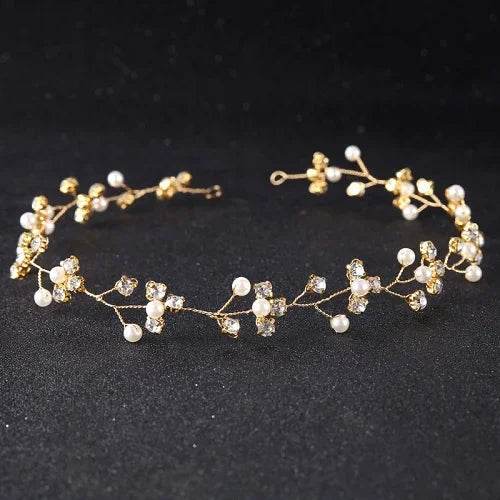 Handmade flowers Beaded Bride Headdress - Hairband, Wedding Hair Decoration - Stylemein