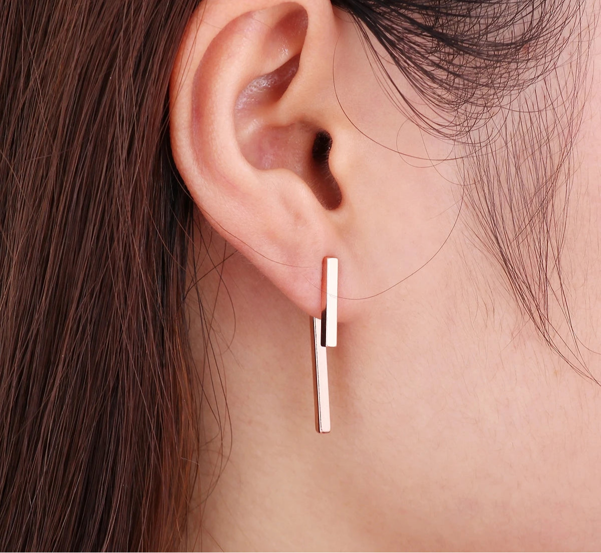 Women’s T Bar Drop Earrings – Minimalist Geometric Fashion Jewelry