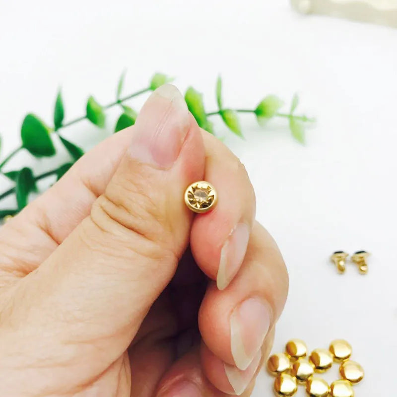 100 Sets Color Crystal Rhinestone Rivets – DIY Nail, Clothing & Bag Decorations