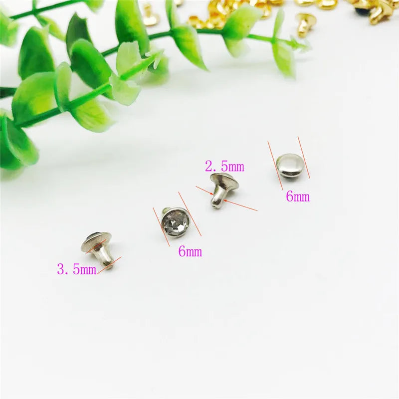 100 Sets Color Crystal Rhinestone Rivets – DIY Nail, Clothing & Bag Decorations