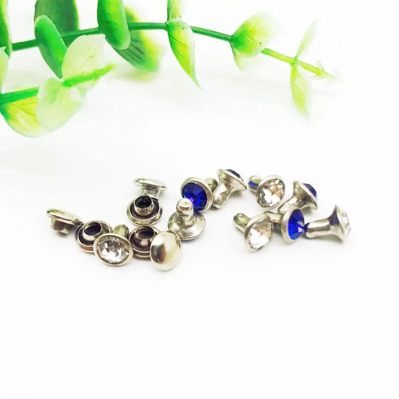 100 Sets Color Crystal Rhinestone Rivets – DIY Nail, Clothing & Bag Decorations