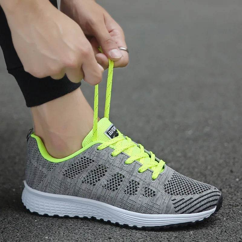 Women’s Mesh Flat Sneakers – Breathable Lightweight Casual Shoes - Stylemein