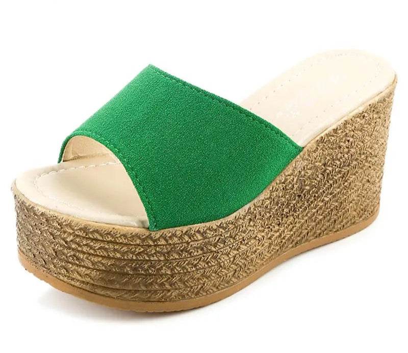 9cm Wedge Platform Slides – Summer Flip Flops, High Heel Beach Slippers, Casual Slip-On Shoes - Stylemein