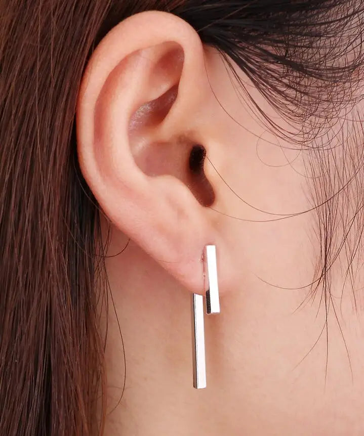 Women’s T Bar Drop Earrings – Minimalist Geometric Fashion Jewelry