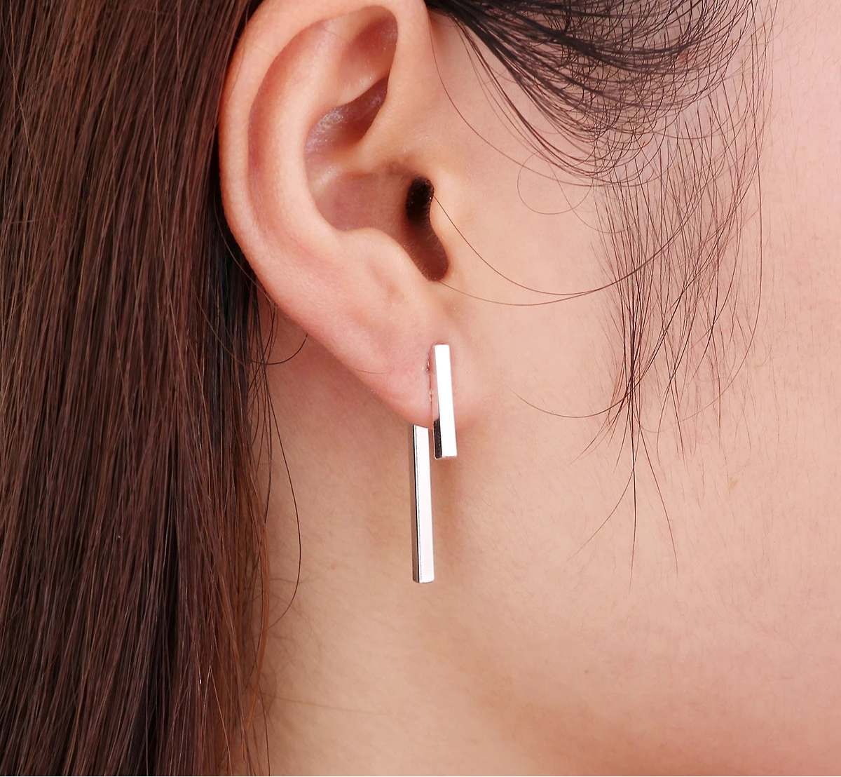 Women’s T Bar Drop Earrings – Minimalist Geometric Fashion Jewelry