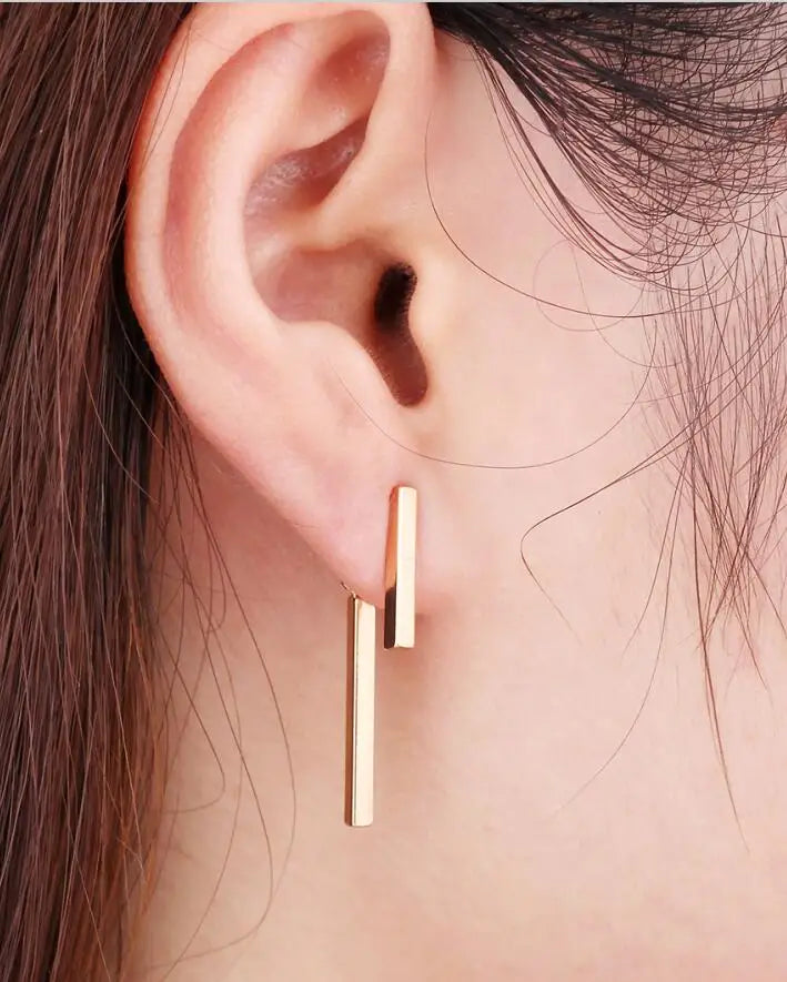 Women’s T Bar Drop Earrings – Minimalist Geometric Fashion Jewelry