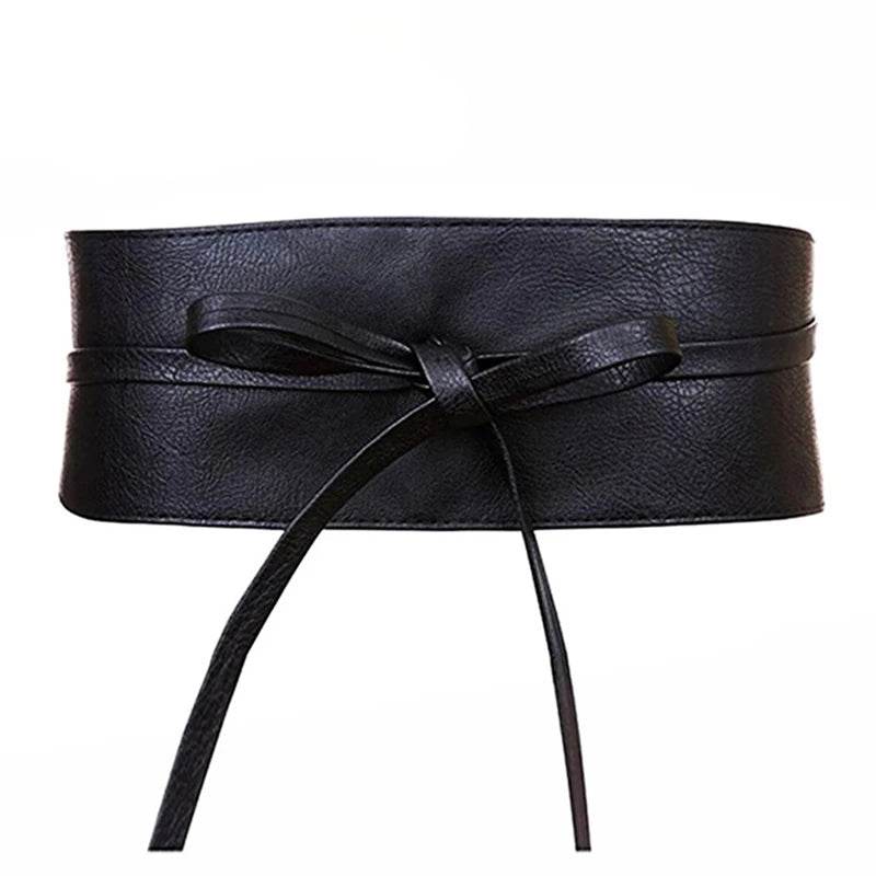 Boho Wrap Waist Belt with Bowknot: Faux Leather Cinch Belt for Women - Stylemein