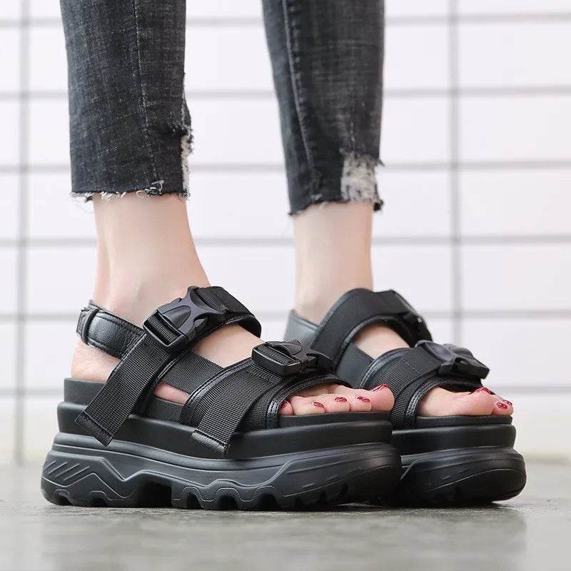 Adjustable strap wedge sandals for beach or casual wear

