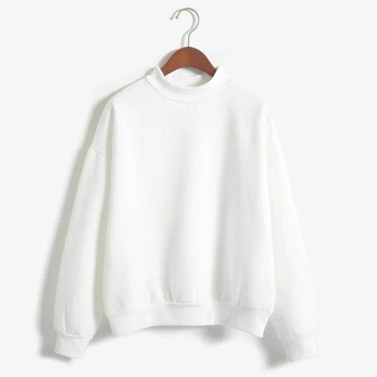Women's Korean Style O-Neck Knitted Sweatshirt Pullover - Stylemein