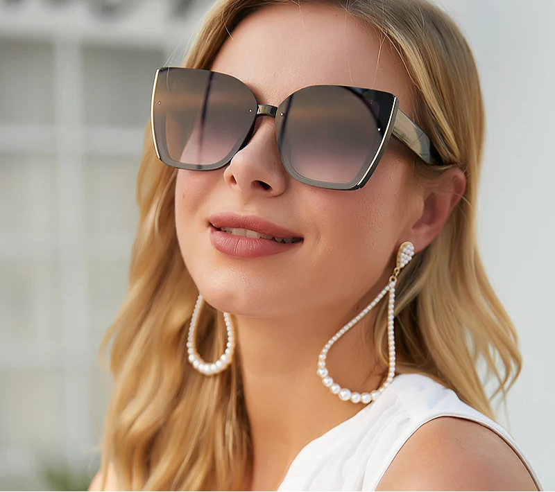 Oversized Cat Eye Sunglasses – Retro Square Frame Fashion Eyewear for Women & Men